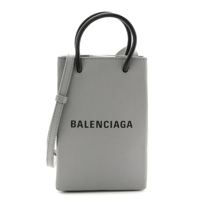 Balenciaga Squared Calfskin Logo Shopping Phone Holder Bag Balenciaga Grey 1 of 11