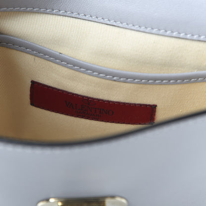 Valentino Garavani Vitello Medium Rockstud Flip Lock Crossbody Bag Pastel Grey 8 of 9