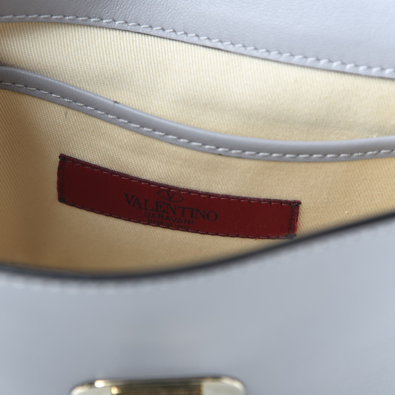 Valentino Garavani Vitello Medium Rockstud Flip Lock Crossbody Bag Pastel Grey 8 of 9