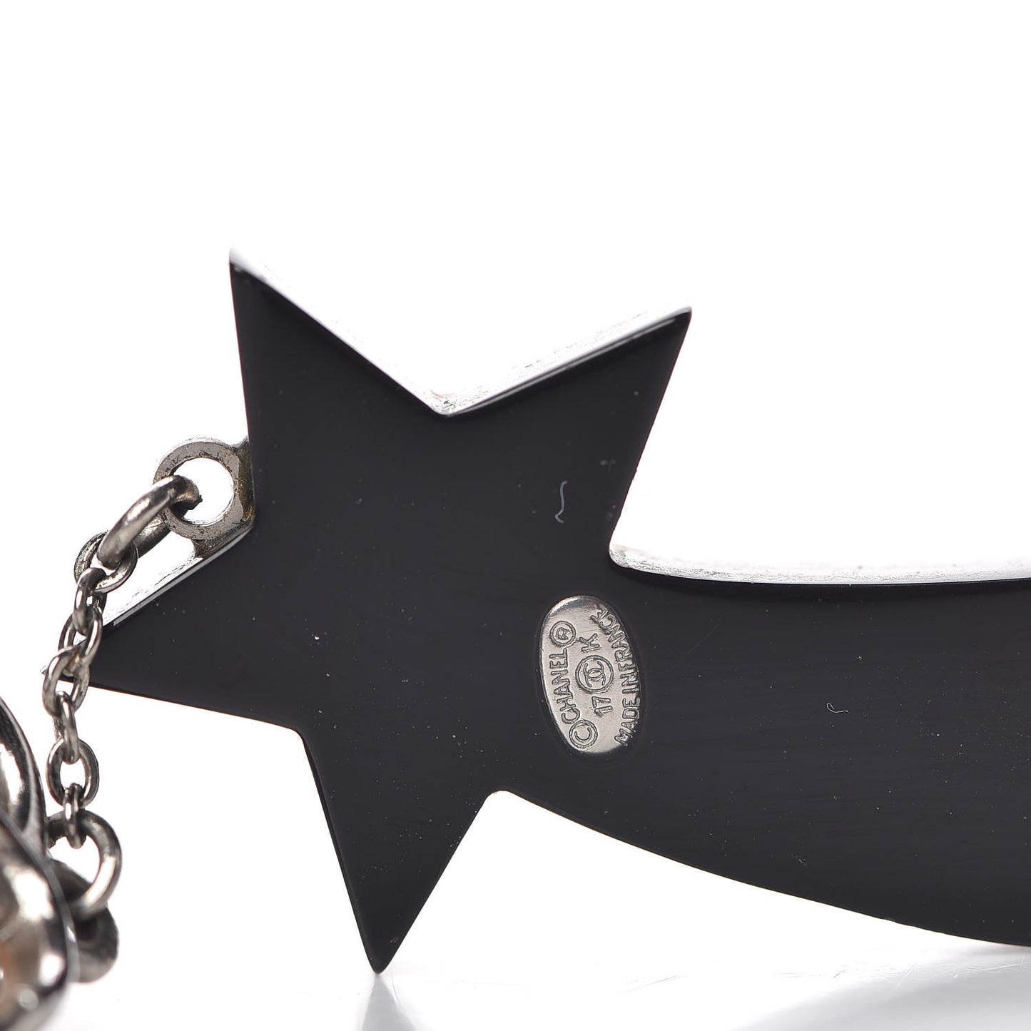 Resin Crystal CC Shooting Star Dangle Earrings Silver Purple