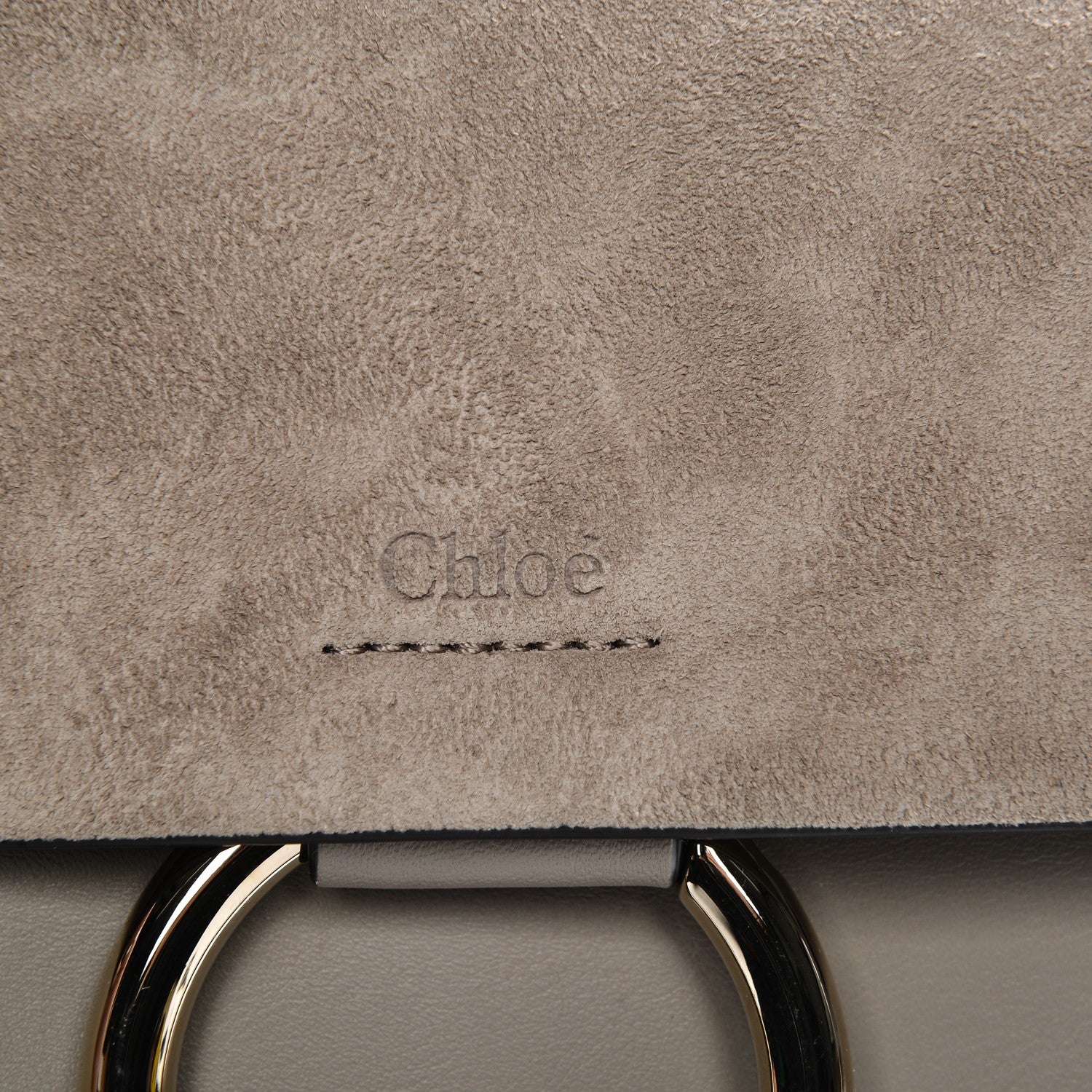 Chloe Suede Calfskin Small Faye Shoulder Bag Motty Grey 6 of 7