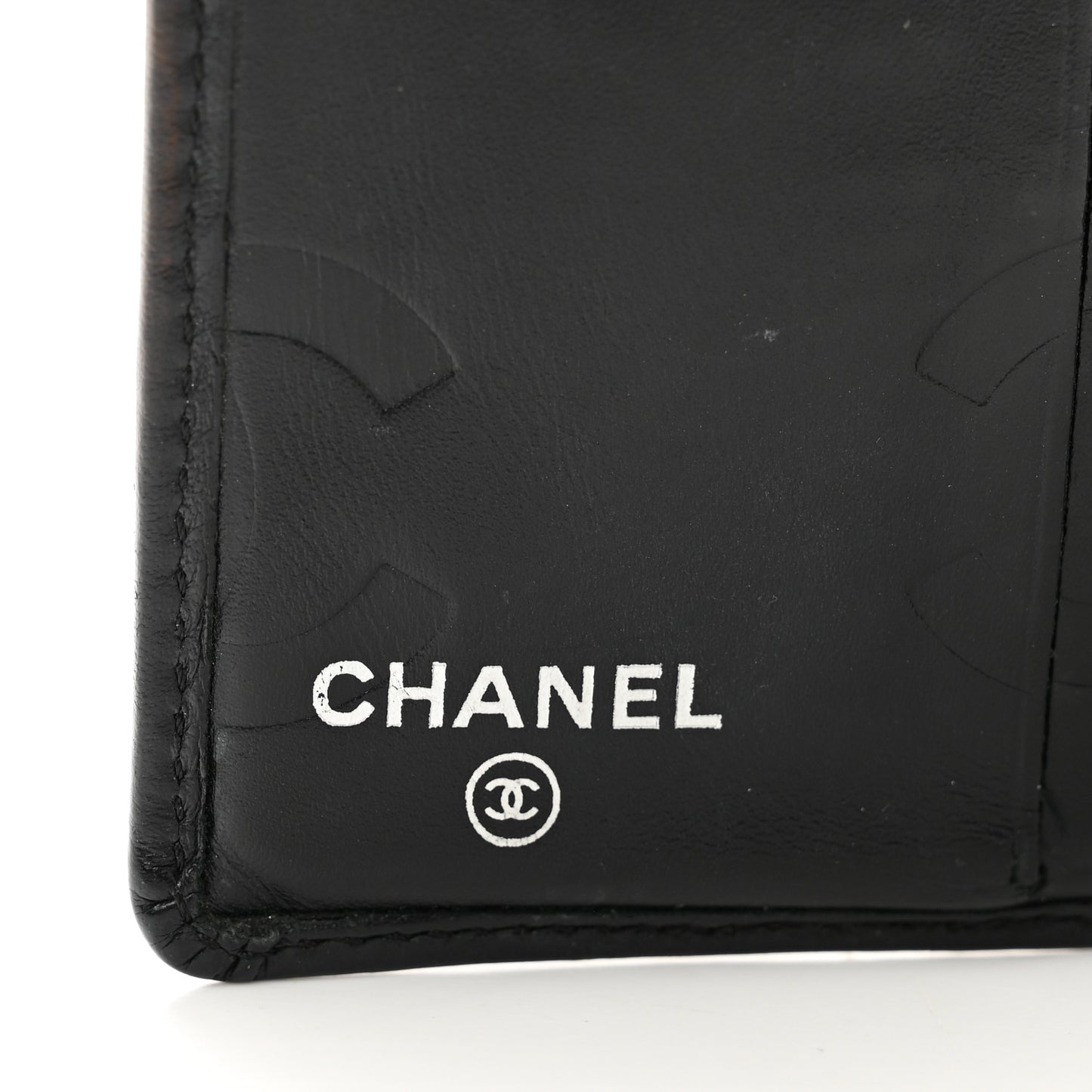 Calfskin Quilted Cambon Bi-Fold Wallet Black