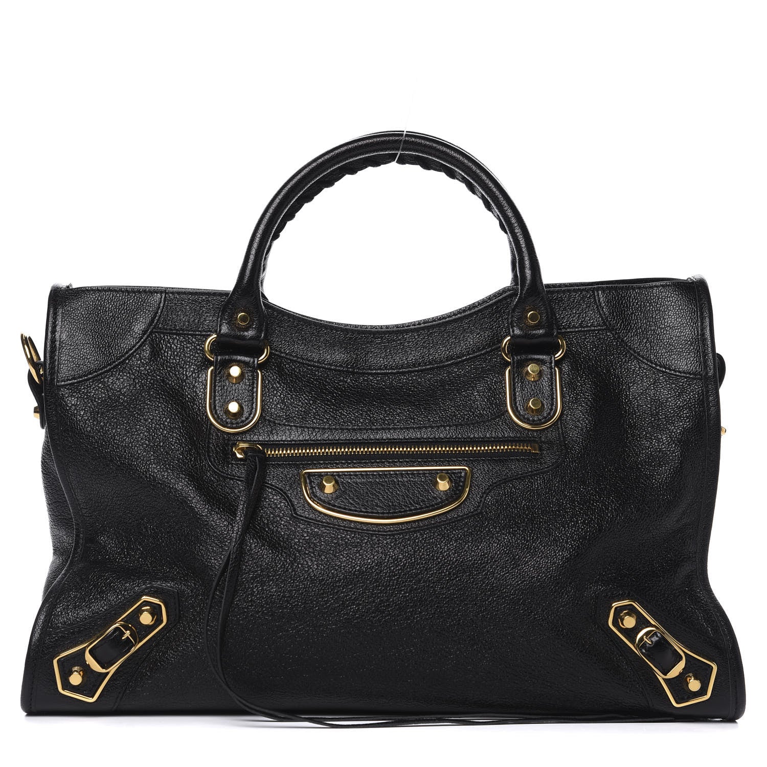 Balenciaga Chevre Gold Metallic Edge Hardware City Black 1 of 9