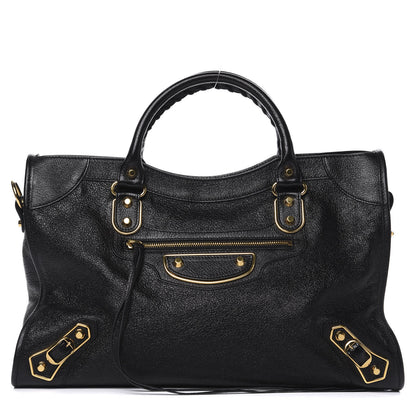 Balenciaga Chevre Gold Metallic Edge Hardware City Black 1 of 9