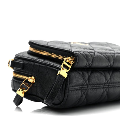 Christian Dior Supple Calfskin Caro Double Pouch Black 7 of 8