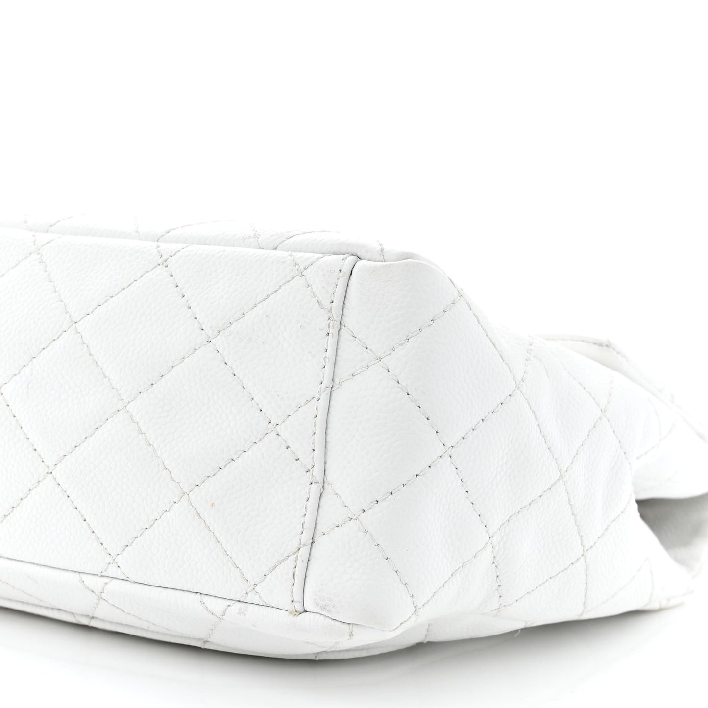 Caviar Quilted Maxi Single Flap White