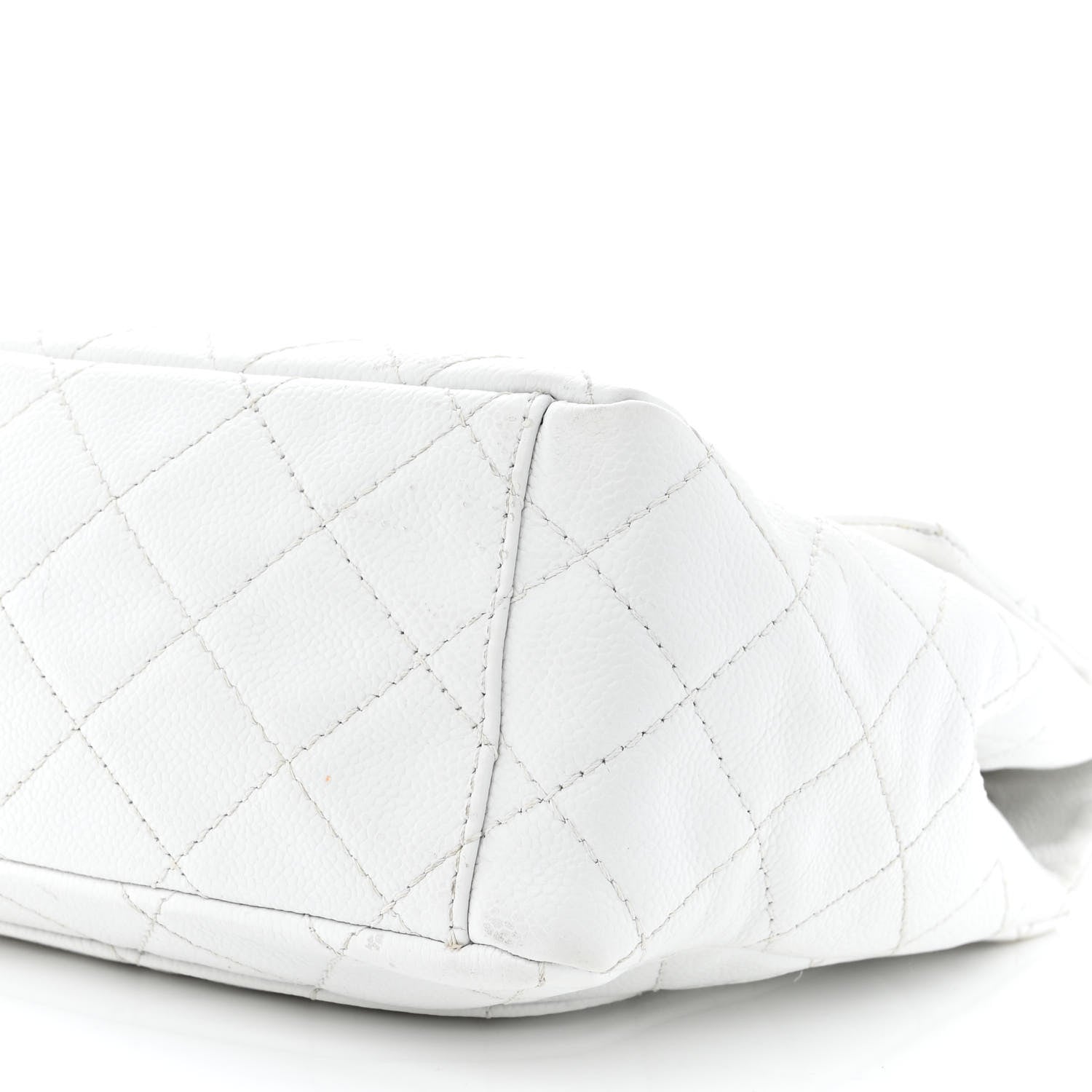 Chanel Caviar Quilted Maxi Single Flap White 10 of 13