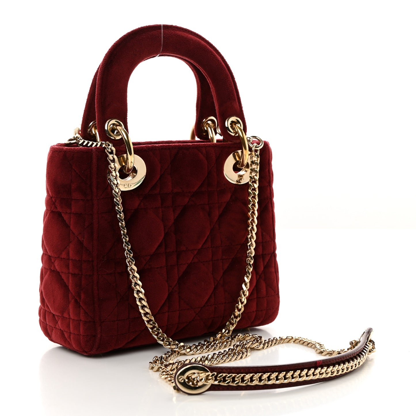 Velvet Mini Lady Dior Red