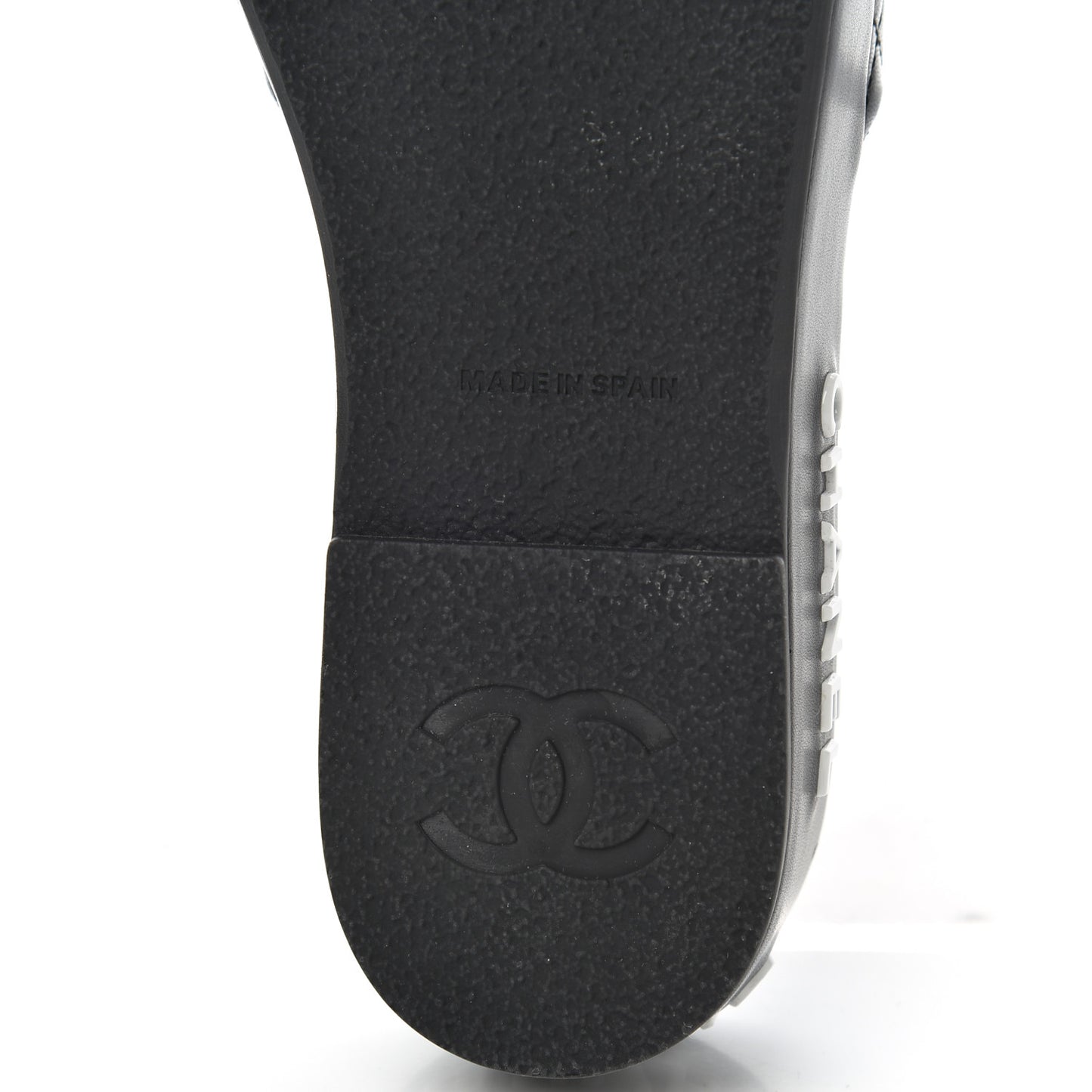 Lambskin Quilted CC Espadrille Slip On Sandals 35 Black