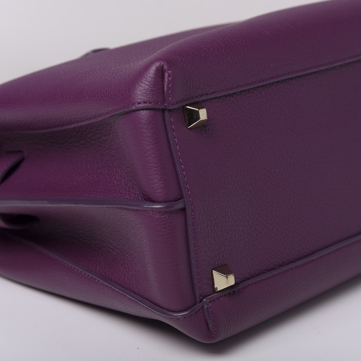 Grained Calfskin Medium Milla Tote Mystic Purple