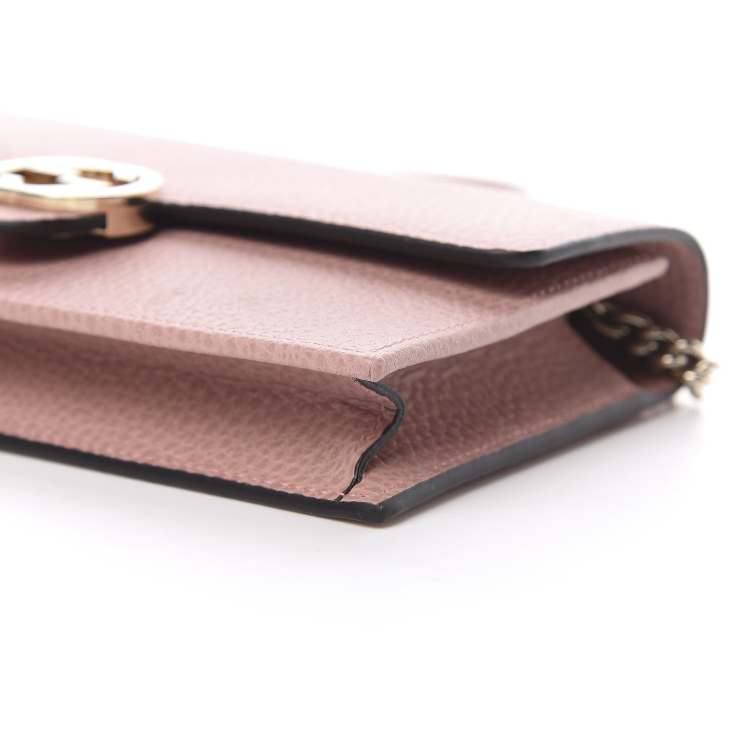 Gucci Dollar Calfskin Interlocking G Chain Wallet Soft Pink 10 of 11