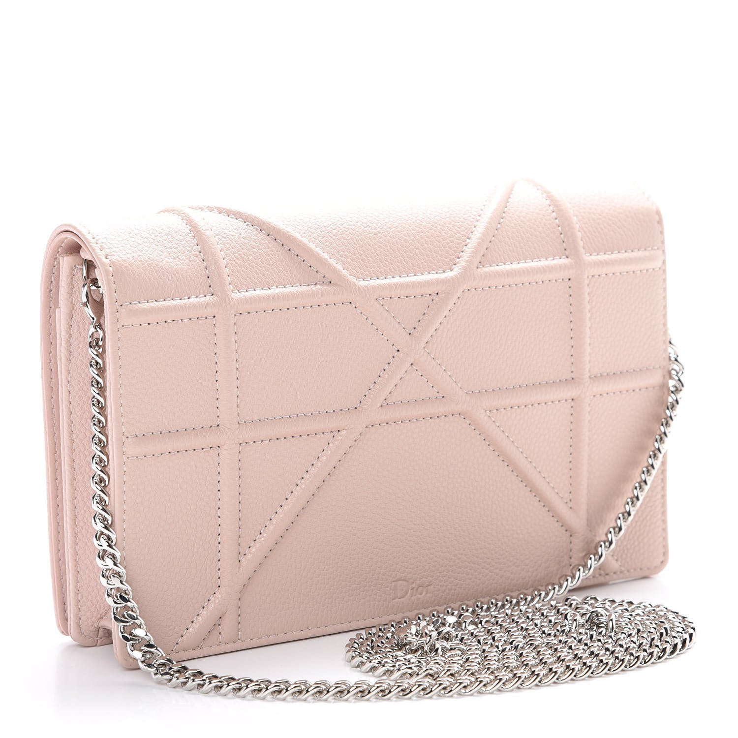 Christian Dior Grained Calfskin Diorama Wallet on Chain Pouch Rose Poudre 2 of 10