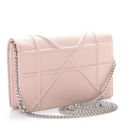 Christian Dior Grained Calfskin Diorama Wallet on Chain Pouch Rose Poudre 2 of 10