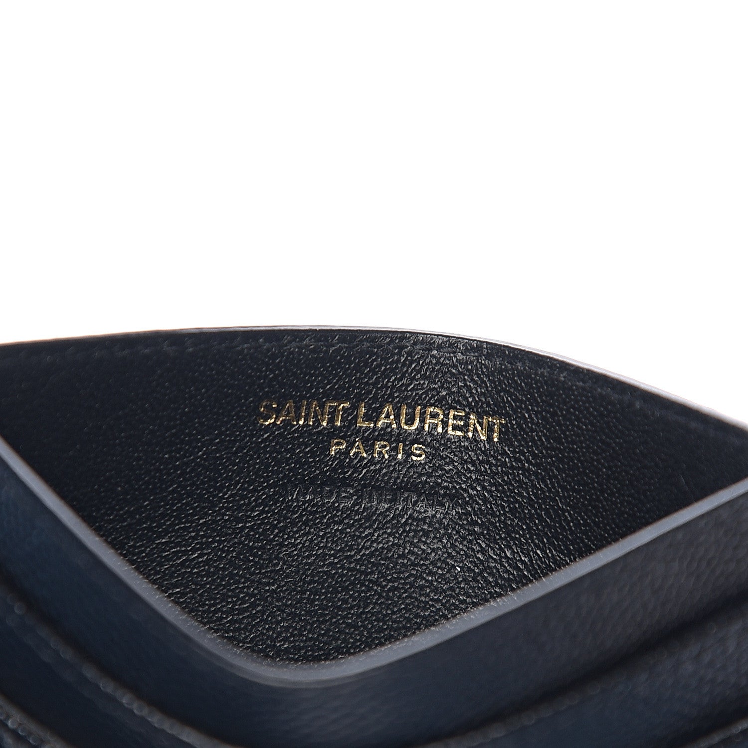 Saint Laurent Grain De Poudre Matelasse Chevron Monogram Credit Card Case Black 5 of 7