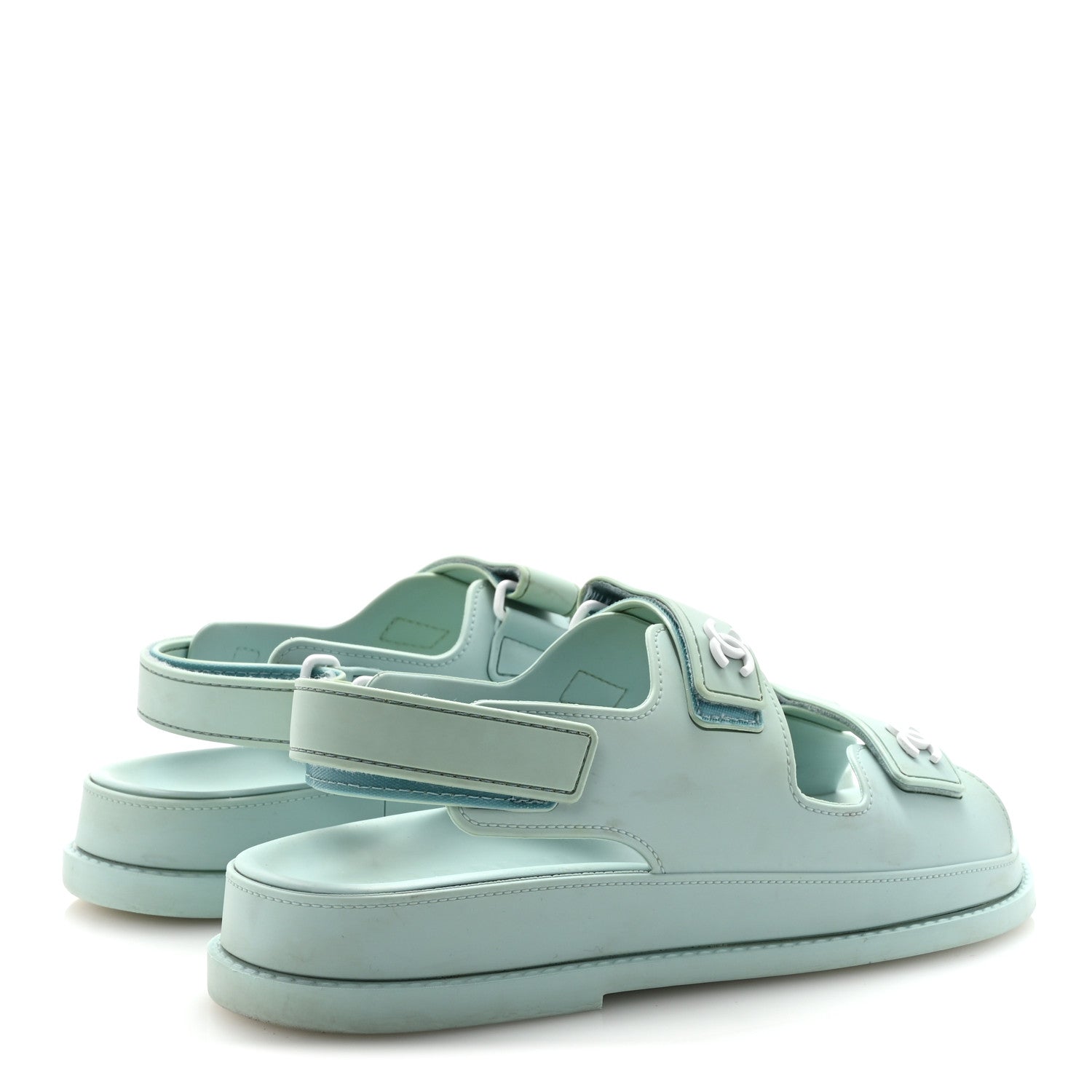 Chanel Rubber CC Dad Sandals 39 Light Blue 5 of 9