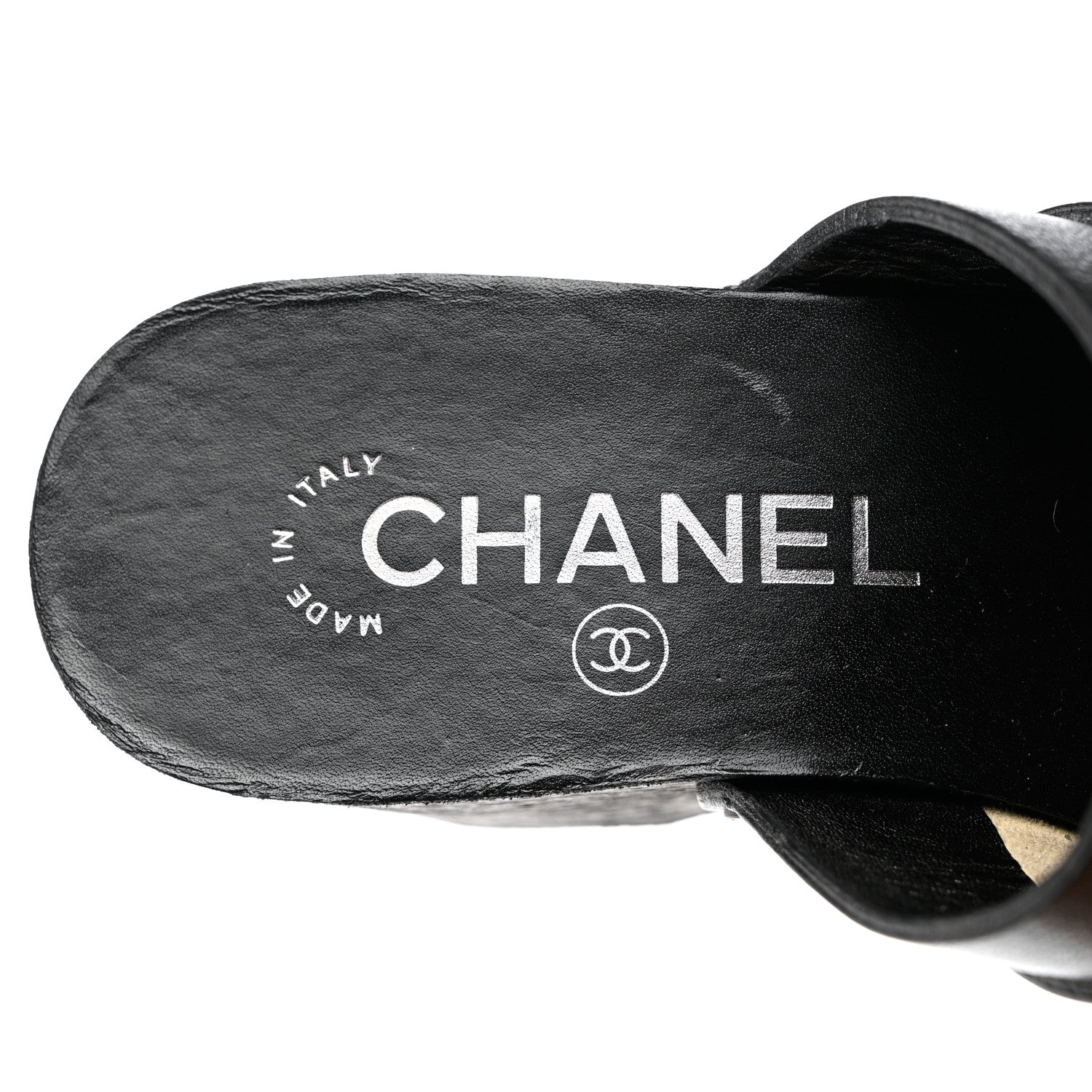 Chanel Calfskin CC Lucky Charms Studded Clogs 35 Black 7 of 8