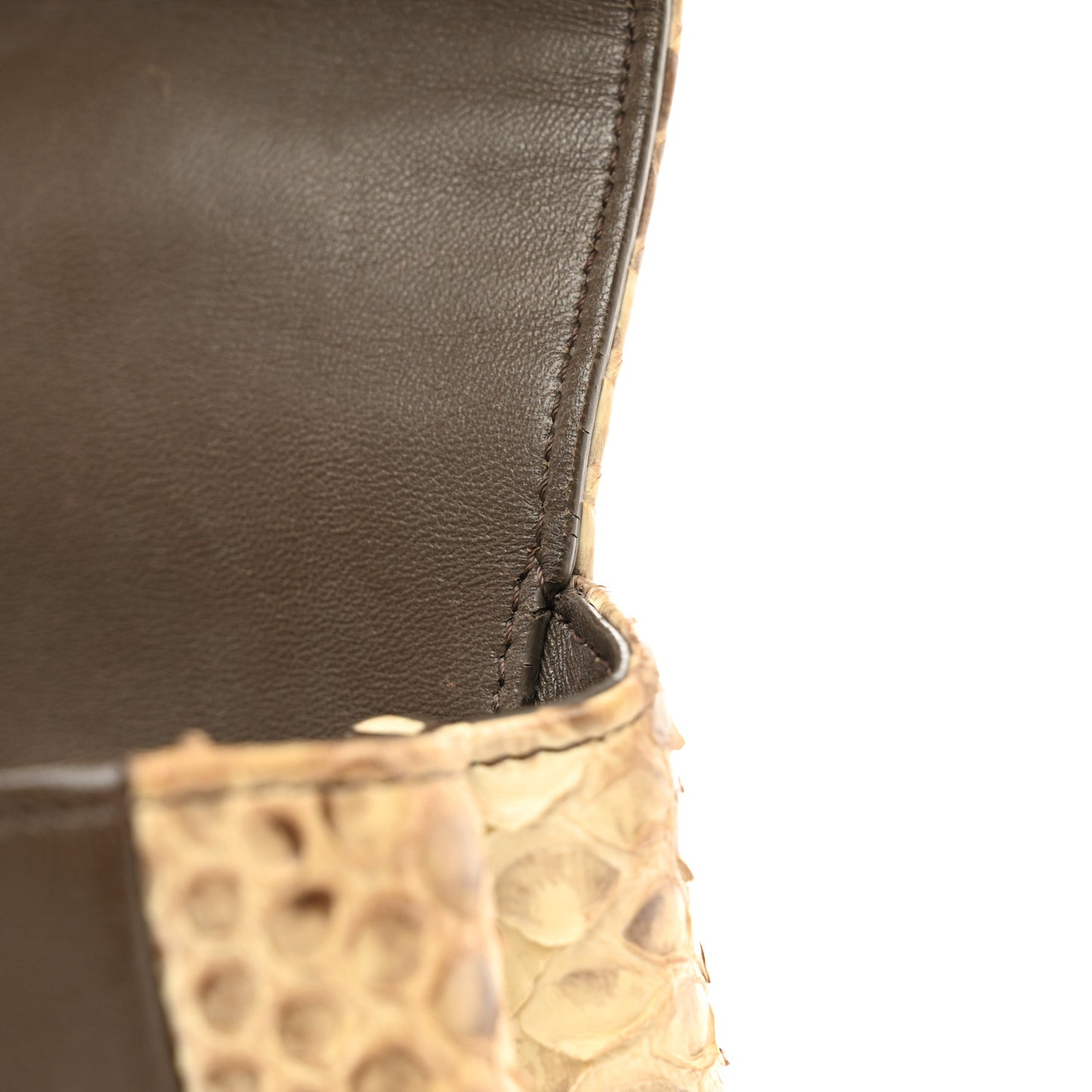 Snakeskin Metal Top Handle Carry Chic Flap