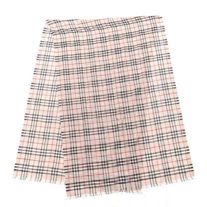 Burberry Metallic Wool Silk Gauze Vintage Check Scarf Ivory 3 of 4