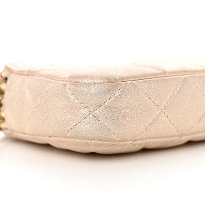 Chanel Metallic Lambskin Quilted Small Clutch With Chain Gold 10 of 13