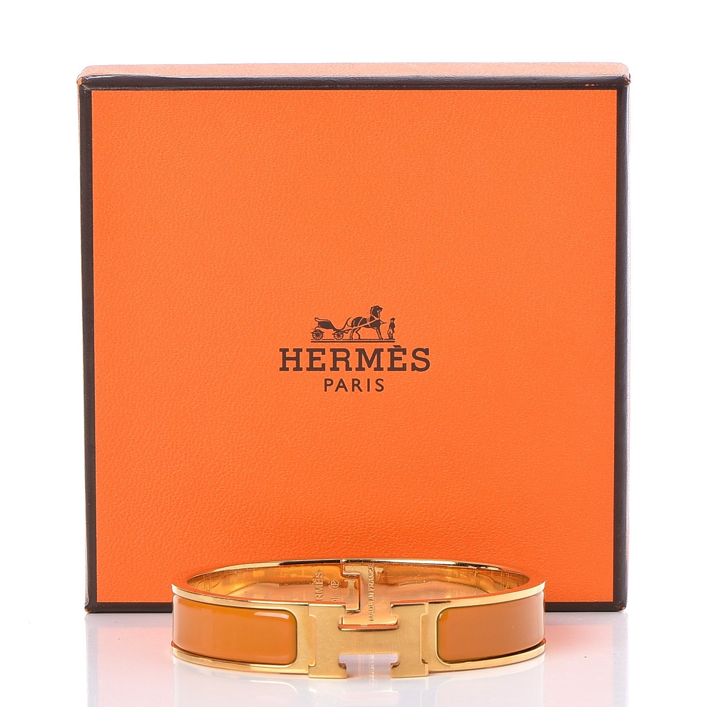 Enamel Narrow Clic Clac H Bracelet PM Jaune Madras