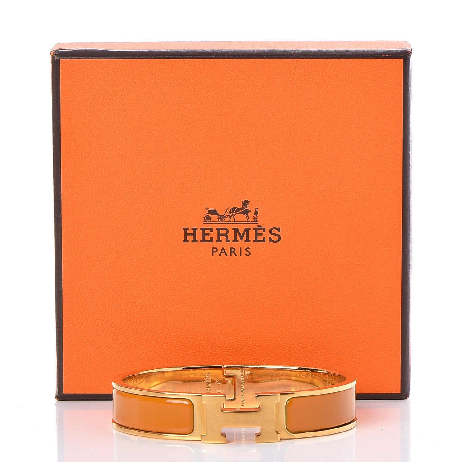 Hermes Enamel Narrow Clic Clac H Bracelet PM Jaune Madras 6 of 6