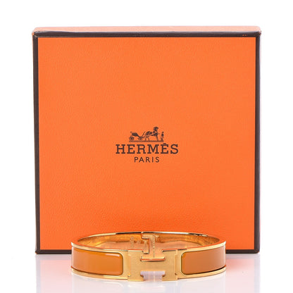 Hermes Enamel Narrow Clic Clac H Bracelet PM Jaune Madras 6 of 6