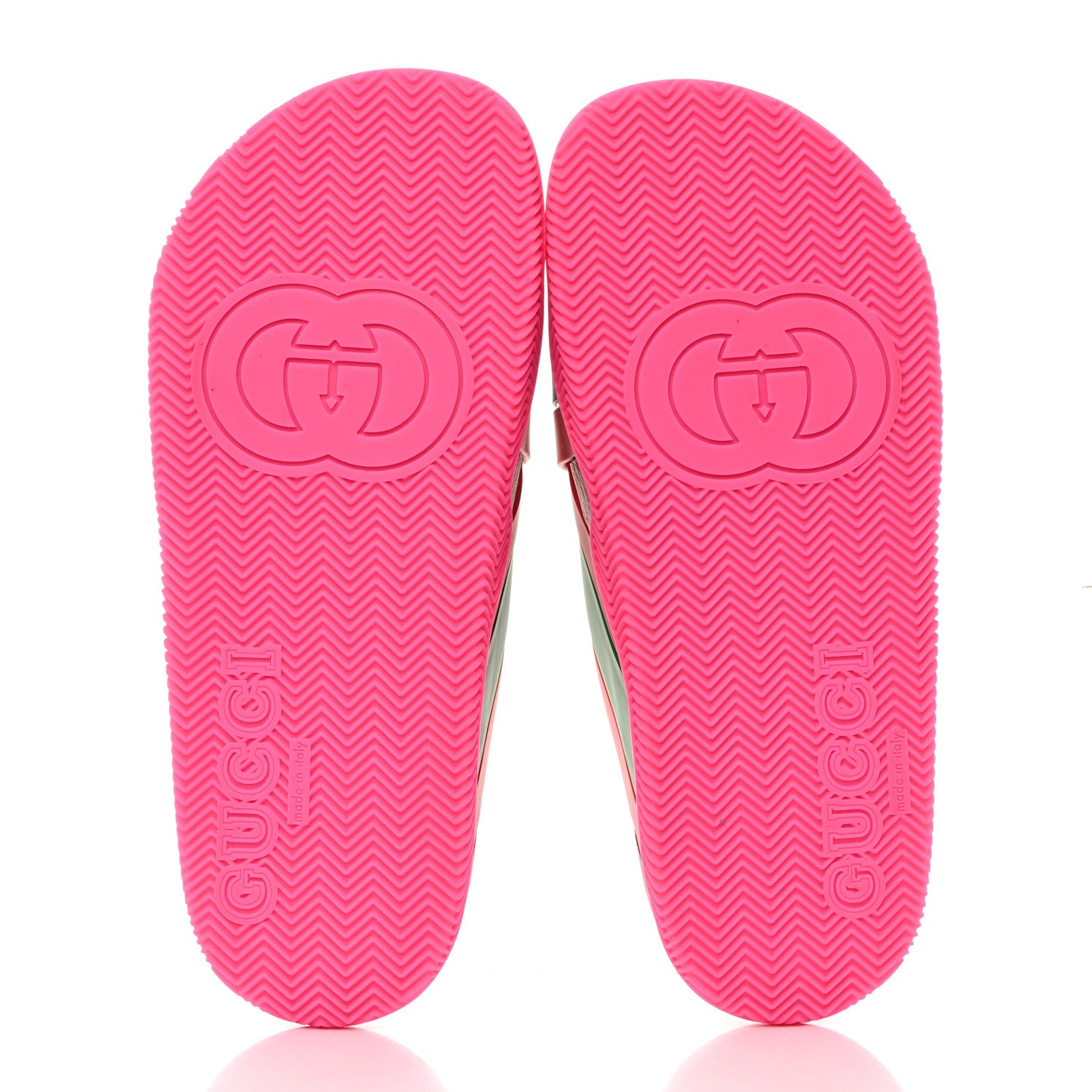 Gucci Rubber Web Womens Criss Cross Slide Sandals 39 Coral New Shamarock 5 of 8