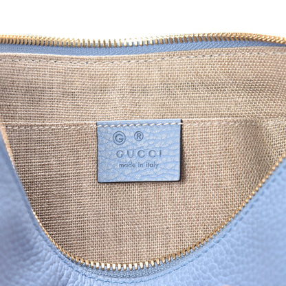 Gucci Calfskin Large Bamboo Clutch Mineral Blue 6 of 9