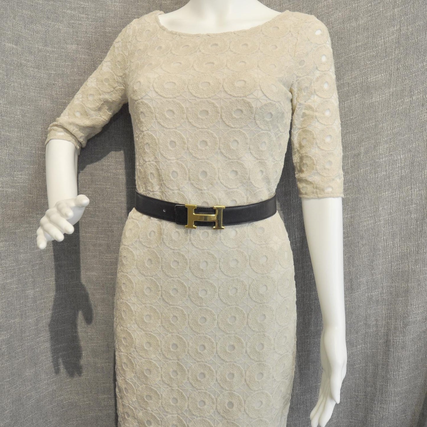 Leather Reversible H Belt Gold Black 65