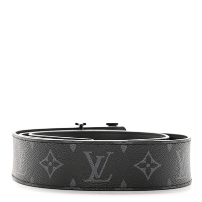Louis Vuitton Monogram Eclipse Taigarama 40mm LV Initiales Reversible Belt 95 38 Black 2 of 7