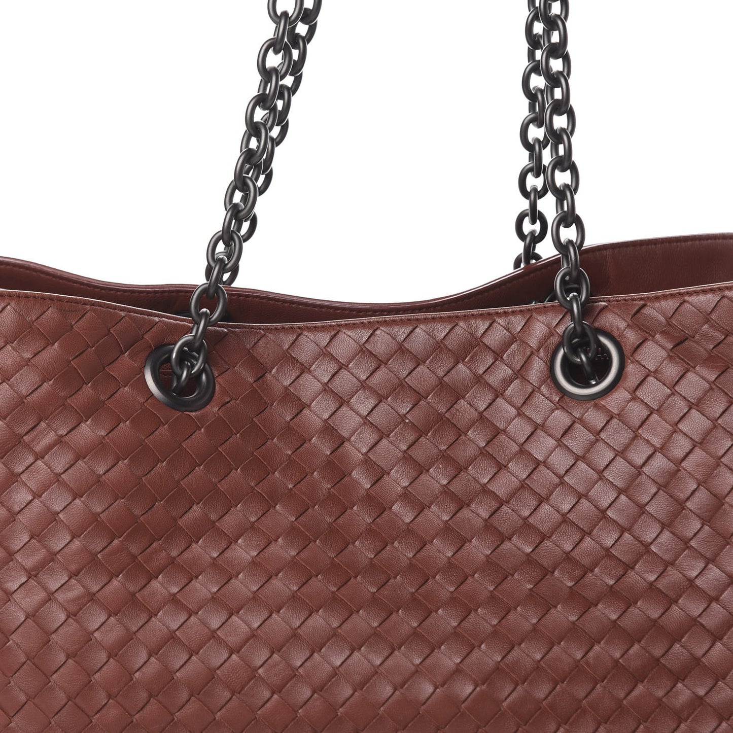 Nappa Intrecciato Large Classic Chain Strap Tote Canyon