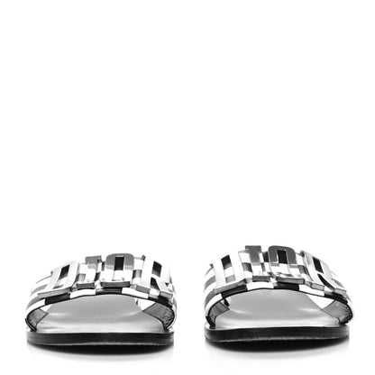 Christian Dior Calfskin Checkered Evolution Slide Sandals 39 Black White 2 of 8