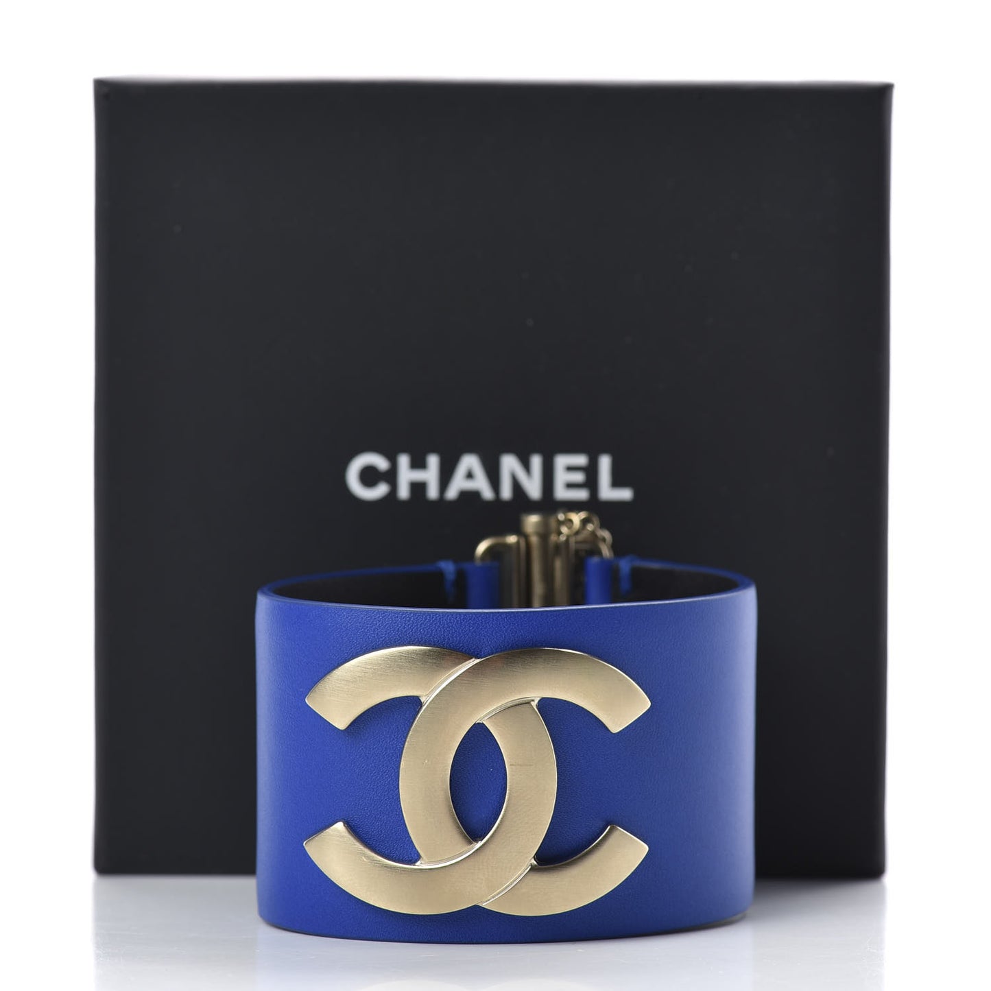 Calfskin CC Wide Cuff M Blue