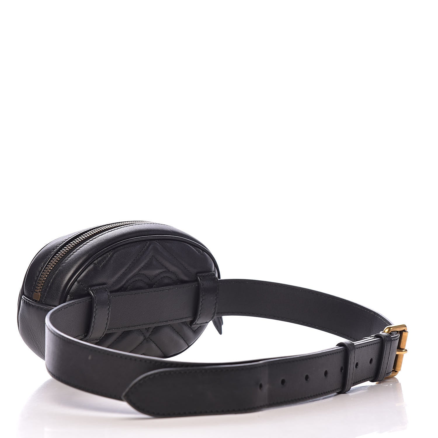 Gucci Calfskin Matelasse GG Marmont Belt Bag 95 38 Black 3 of 12