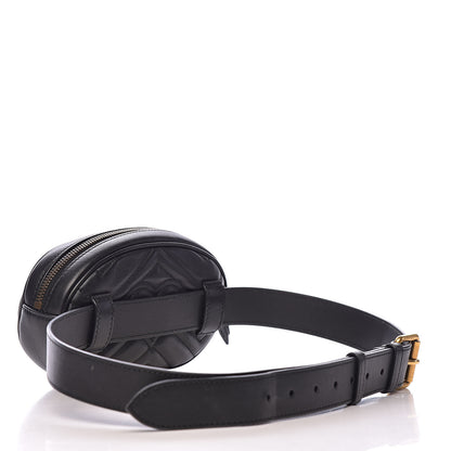 Gucci Calfskin Matelasse GG Marmont Belt Bag 95 38 Black 3 of 12