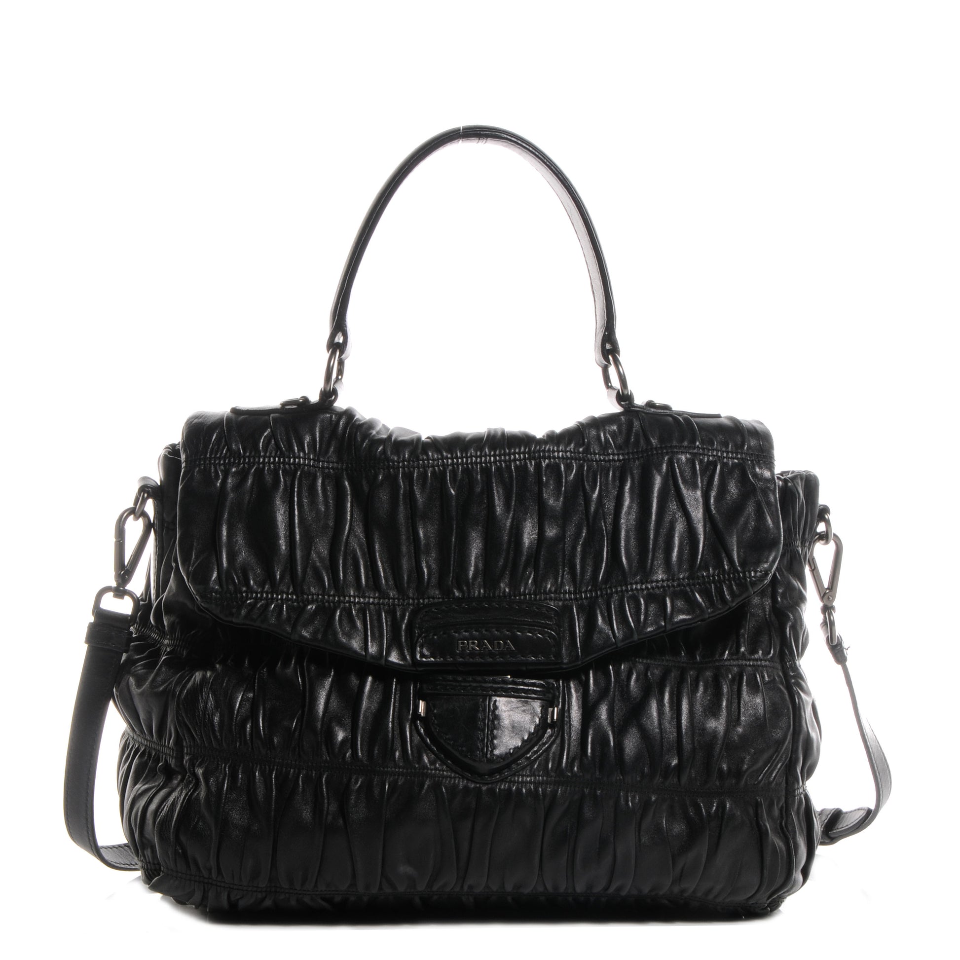 Prada Nappa Gaufre Flap Bag Black 1 of 11