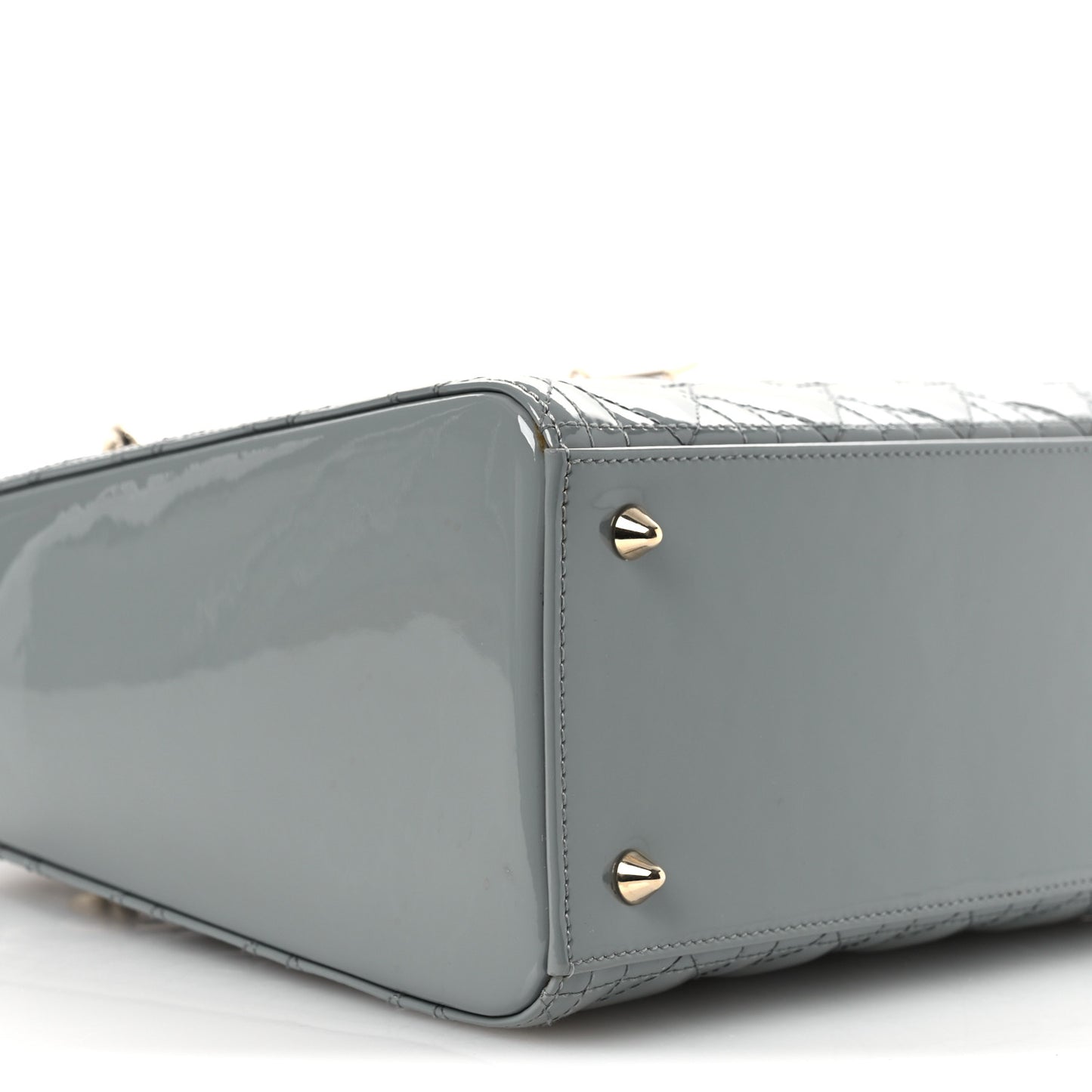 Patent Cannage Medium Lady Dior Grey