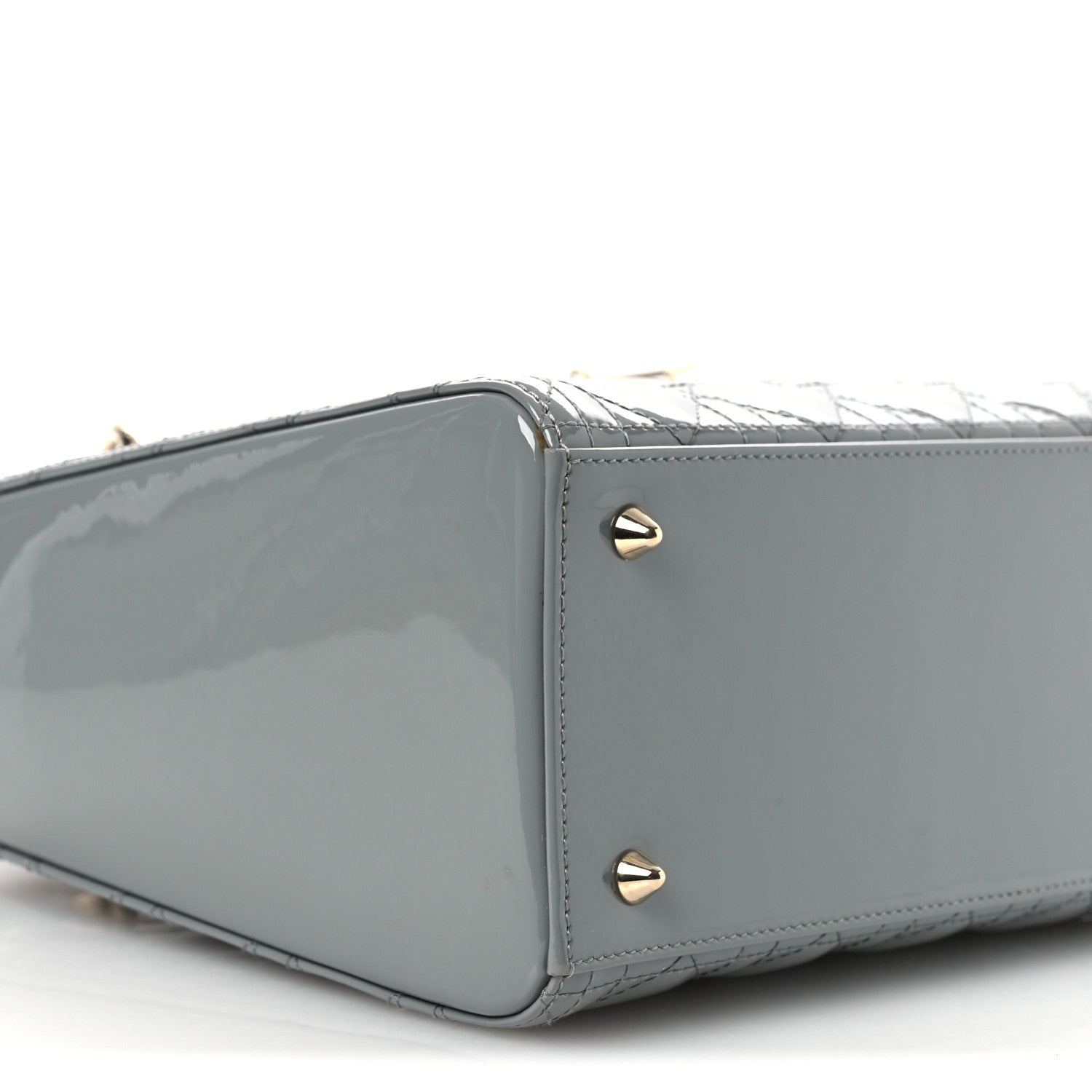 Christian Dior Patent Cannage Medium Lady Dior Grey 9 of 13