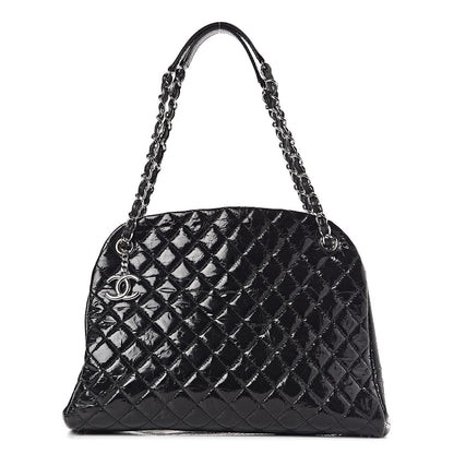 Chanel Glazed Calfskin Quilted Large Just Mademoiselle Bowling Bag Black 1 of 10