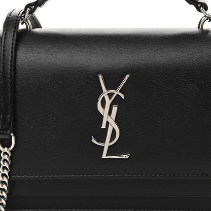 Saint Laurent Calfskin Monogram Sunset Chain Wallet Black 8 of 17