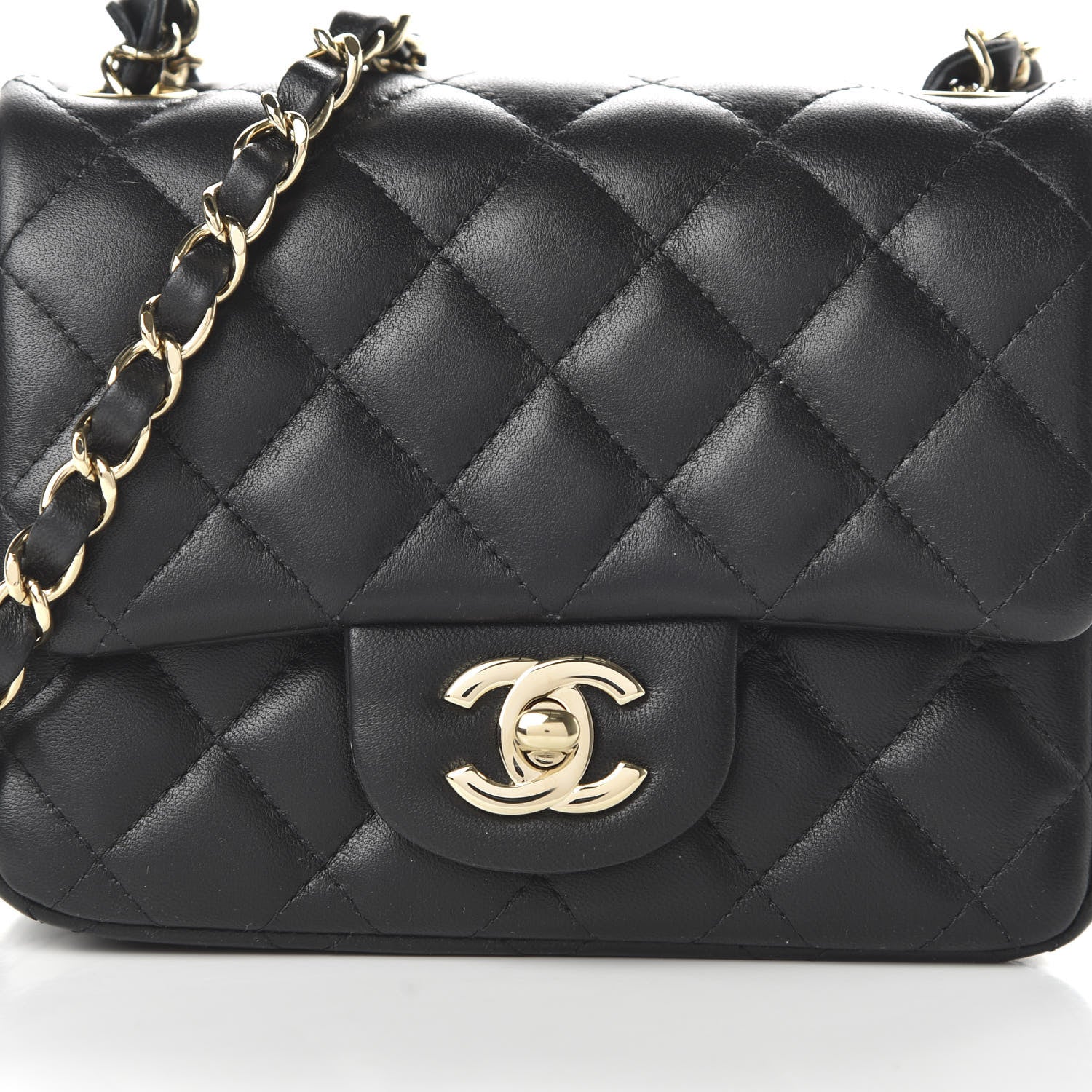 Chanel Lambskin Quilted Mini Square Flap Black 10 of 10