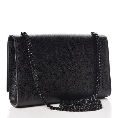 Saint Laurent Grain De Poudre Small Monogram Kate Satchel Black 3 of 9