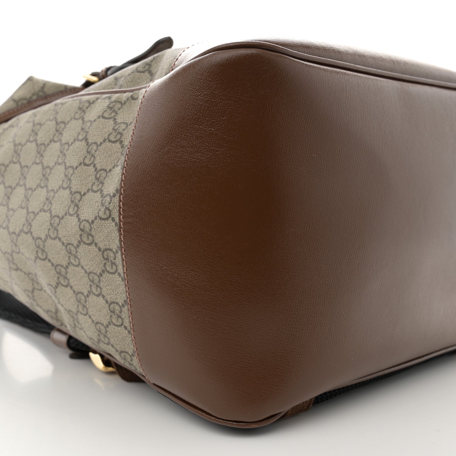 Gucci GG Supreme Monogram Azalea Calfskin Medium Retro Interlocking G Buckle Backpack Beige Ebony Brown Sugar 9 of 11