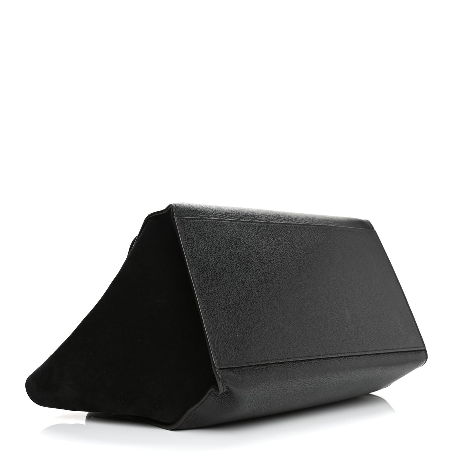 Drummed Calfskin Suede Large Trapeze Black