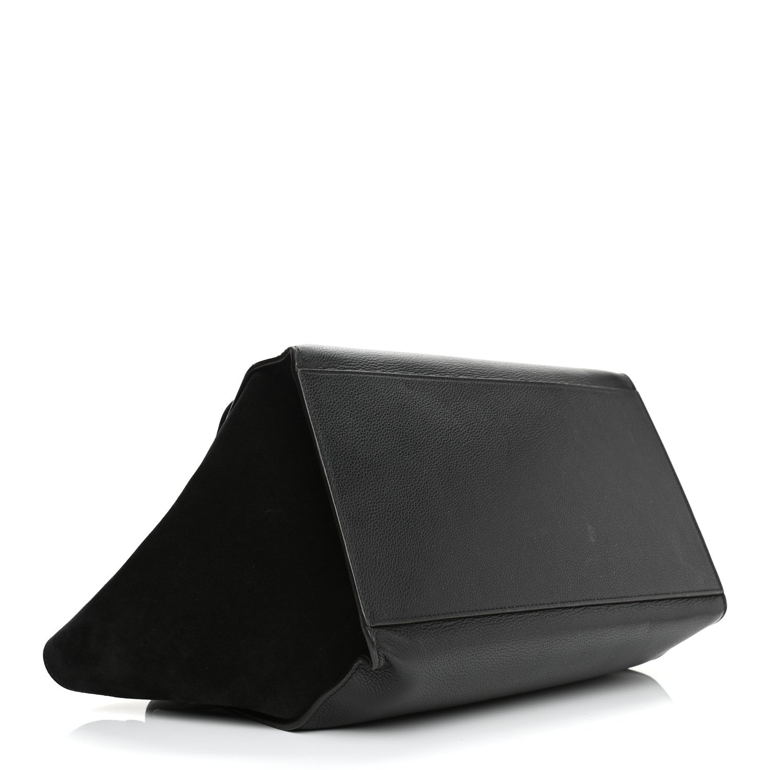 Celine Drummed Calfskin Suede Large Trapeze Black 4 of 11