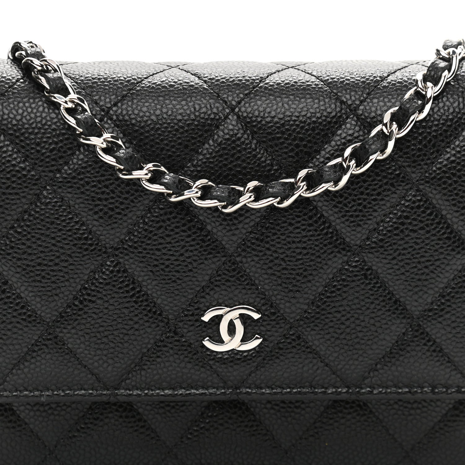 Chanel Caviar Quilted Mini Wallet On Chain WOC Black 9 of 12