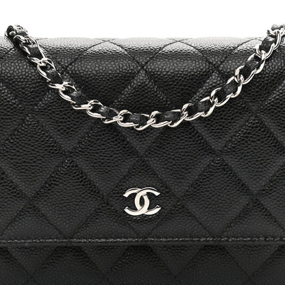 Chanel Caviar Quilted Mini Wallet On Chain WOC Black 9 of 12