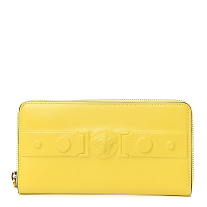 Versace Calfskin Tribute Zip Around Wallet Yellow 1 of 8