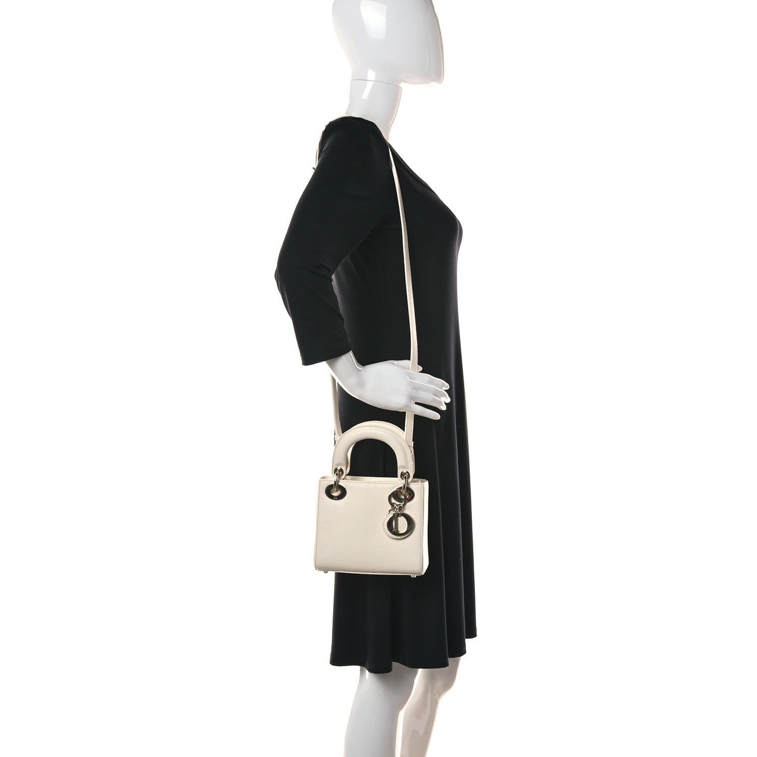 Christian Dior Lizard Mini Lady Dior White 2 of 10