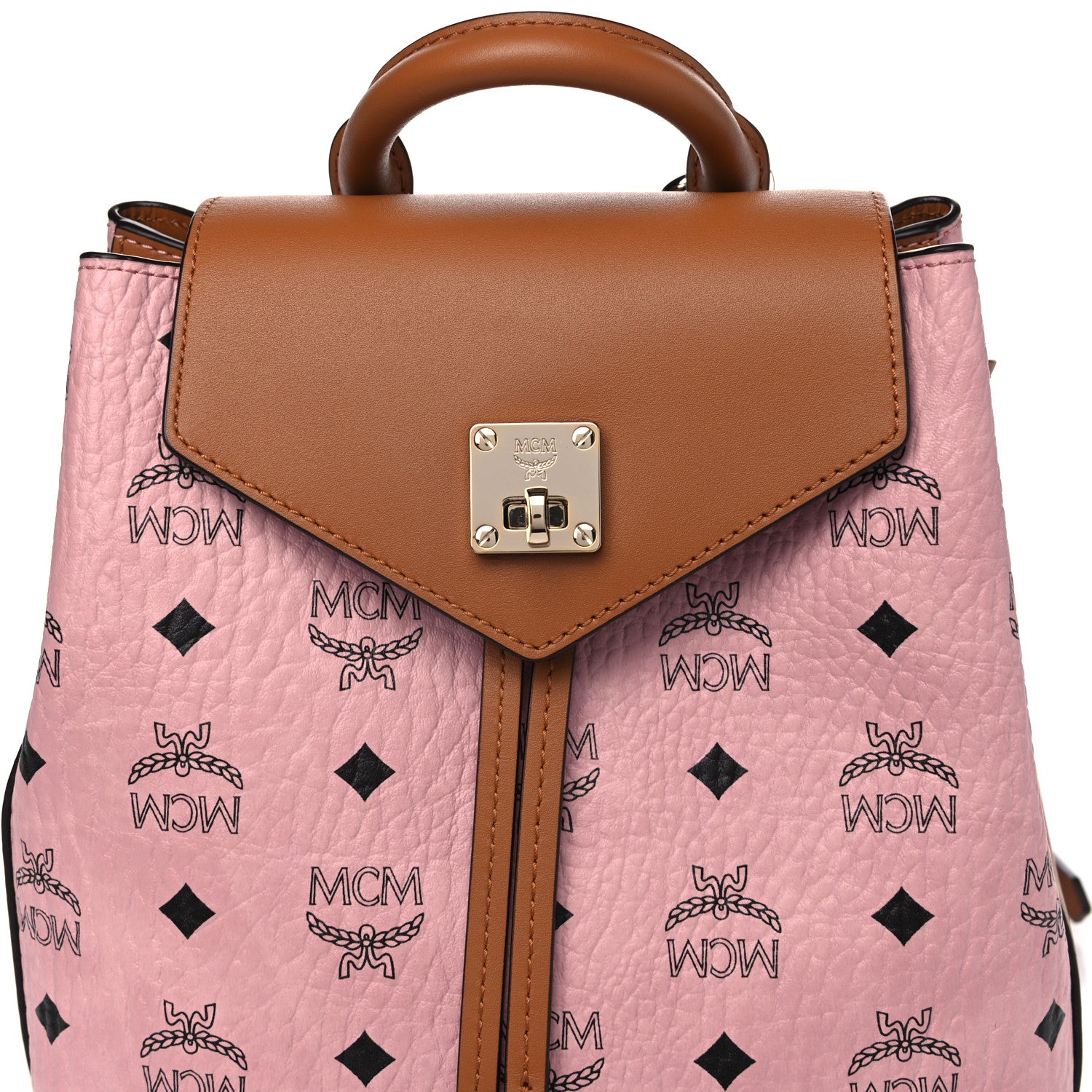 MCM Visetos Small Essential Backpack Soft Pink 7 of 9